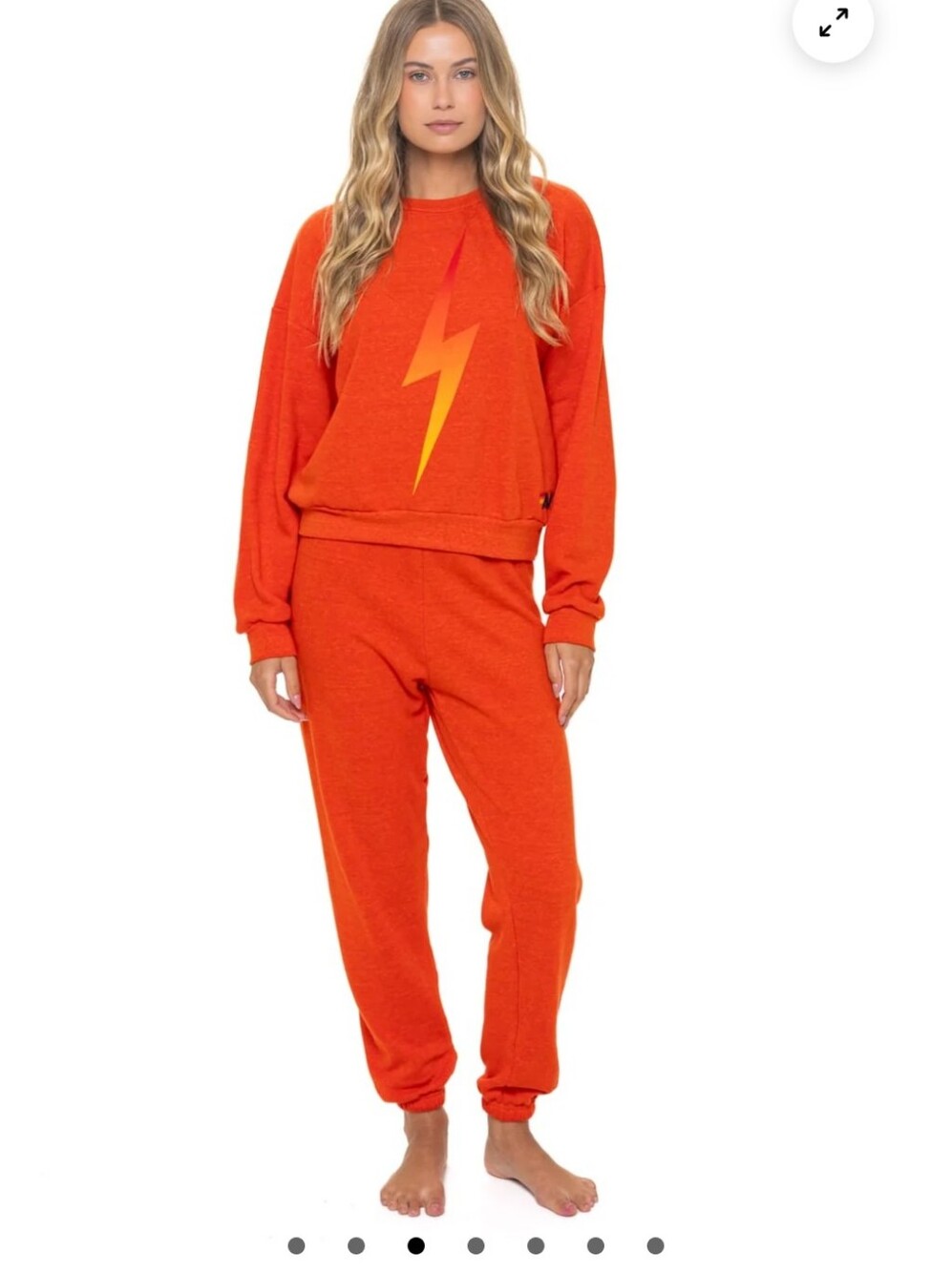 Aviator Nation NWT! Bright Orange Women's Lightning Bolt Jogger